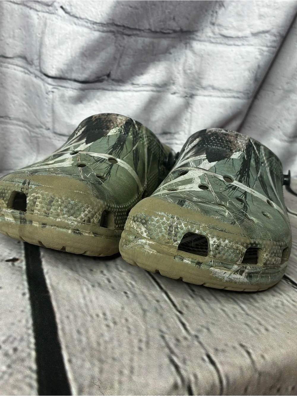 5/$20 Crocs Junior Camo Hunting Fishing Outdoor Casual Slip On‎ Clogs Sz 1 AS IS